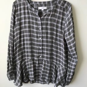 LOFT Tops - Loft plaid peplum Top LOFT Tops - Loft plaid peplum Top